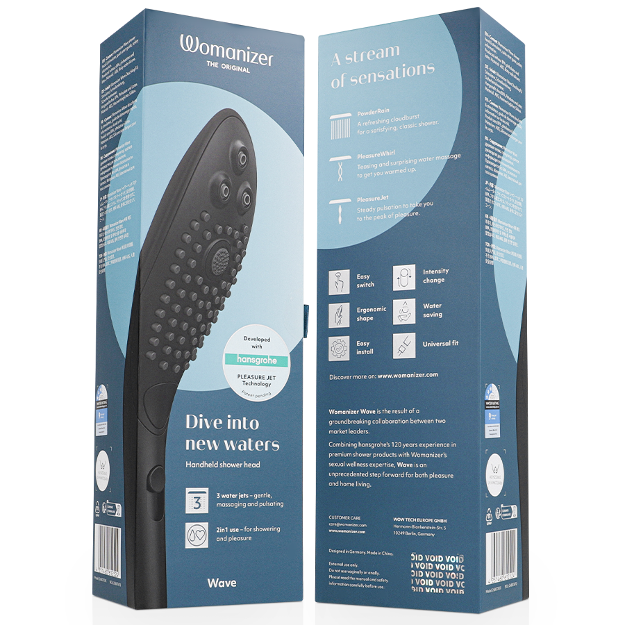 WOMANIZER - WAVE CABEZAL DE DUCHA ESTIMULADOR DE CLITORÍS NEGRO