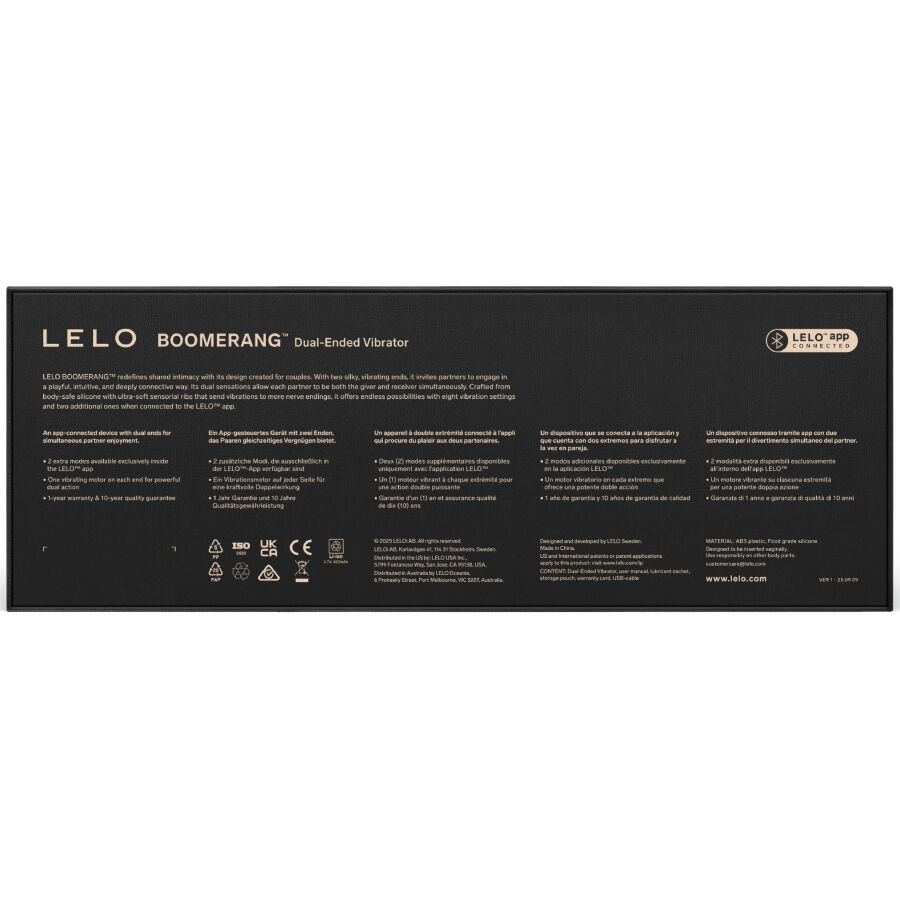 LELO - CORAL RED DUAL-ENDED BOOMERANG VIBRATOR