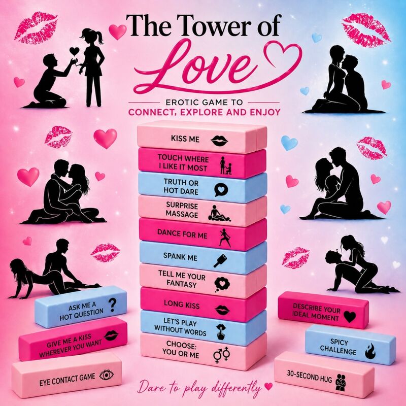 DIABLO PICANTE - JUEGO LA TORRE DEL AMOR - CAJA DE 48 BLOQUES VERSIÓN INGLÉS