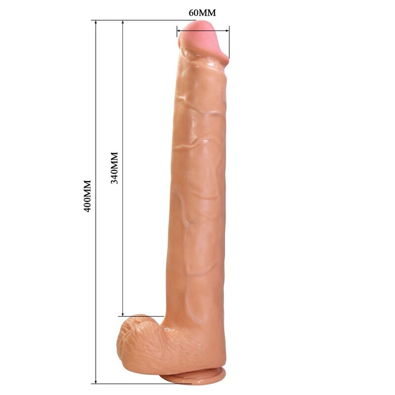 PRETTY LOVE - RAEL DILDO REALISTA FLEXÍVEL COM VENTOSA 40 CM - Ø 6 CM CASTANHO