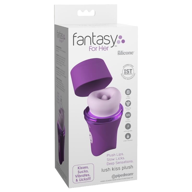 FANTASY FOR HER - LUSH KISS PLUSH PURPLE ESTIMULADOR CLITORIDIANO DE SUCÇÃO E LAMBISCA