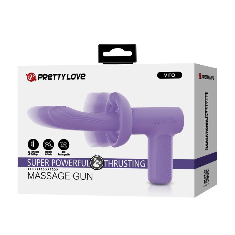 PRETTY LOVE - VITO PISTOLA DE MASSAGEM COM IMPULSO 5 MODOS PÚRPURA