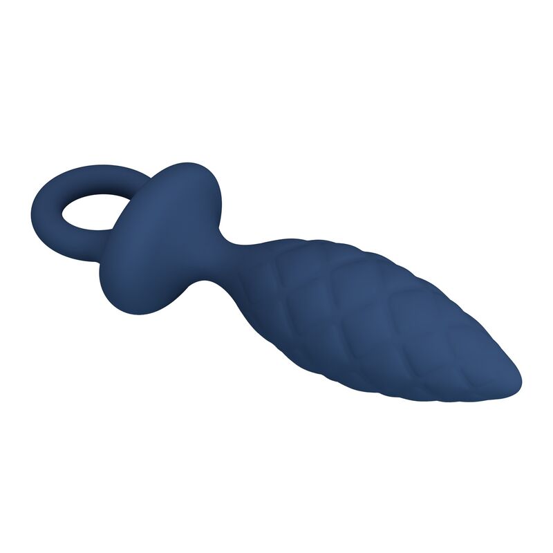 MR PLAY - PLUG ANAL TEXTURIZADO CON ANILLA AZUL S