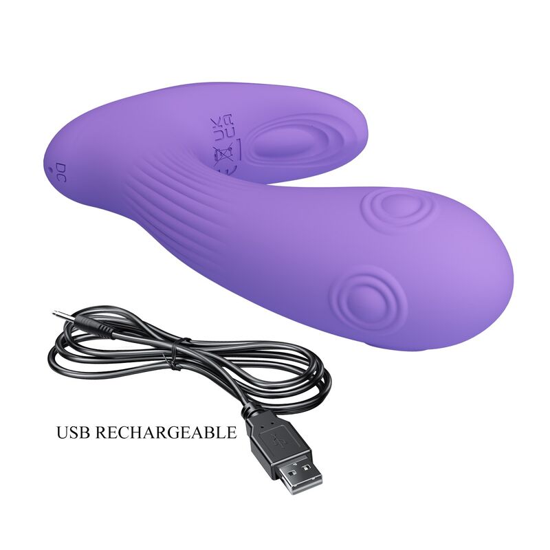 PRETTY LOVE - ANDROMEDA VIBRADOR DE DUPLA ESTIMULAÇÃO RECARREGÁVEL ROXO