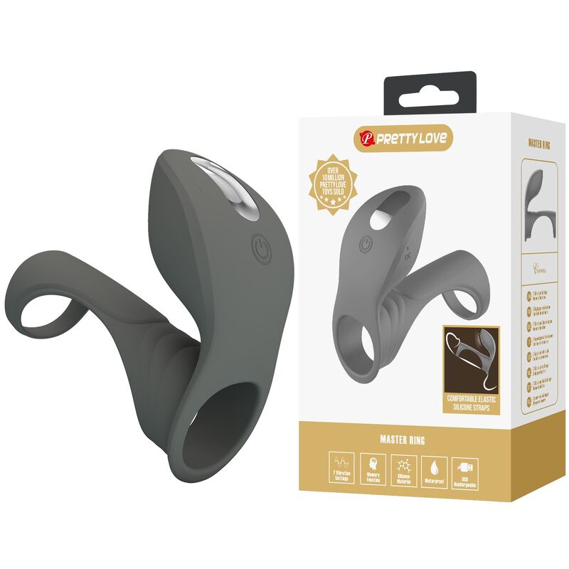 PRETTY LOVE - ANEL VIBRADOR RECARREGÁVEL COM DUPLO ESTIMULADOR
