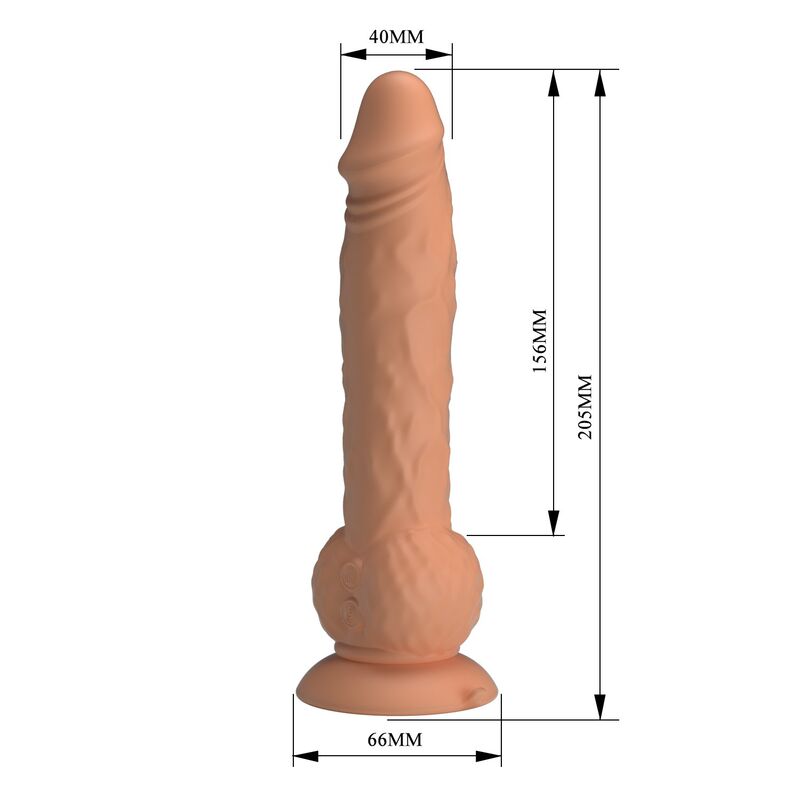 PRETTY LOVE - EREN DILDO VIBRADOR COM MOVIMENTO DE IMPULSO 20,5 CM Ø 4,5 CM COR NATURAL