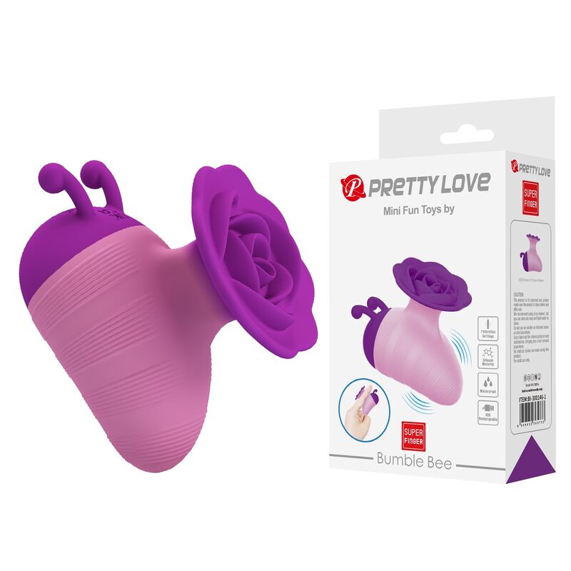 PRETTY LOVE - LITTLE BEE ESTIMULADOR DE CLÍTORIS 7 MODOS RECARREGÁVEL ROXO-ROSA