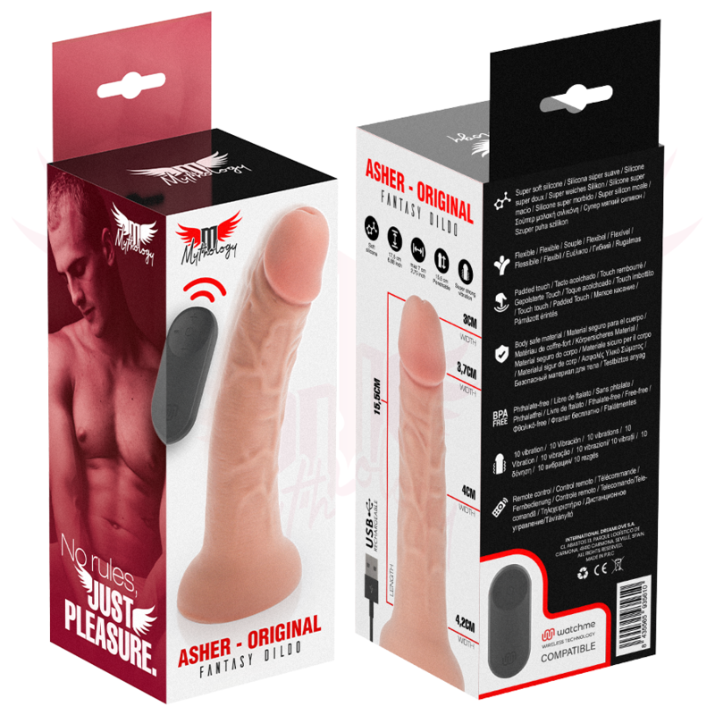 MYTHOLOGY - ASHER ORIGINAL DILDO S - VIBRADOR + MANDO WATCHME WIRELESS TECHNOLOGY