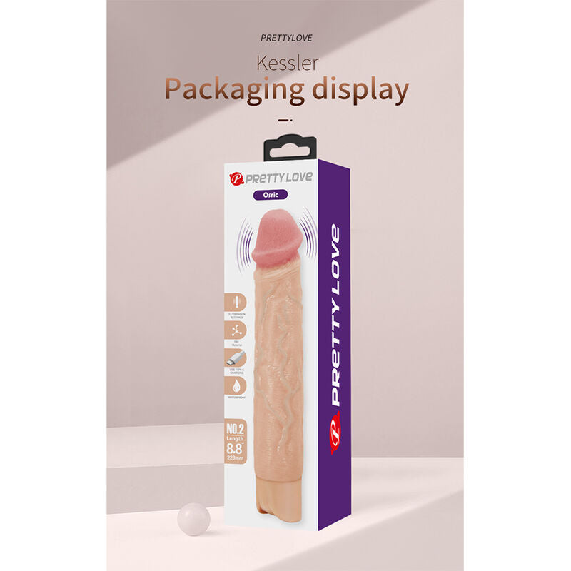 PRETTY LOVE - KESSLER DILDO VIBRADOR REALISTA 10 MODOS DE VIBRACIÓN Y 10 DE EMPUJE 22 CM NATURAL