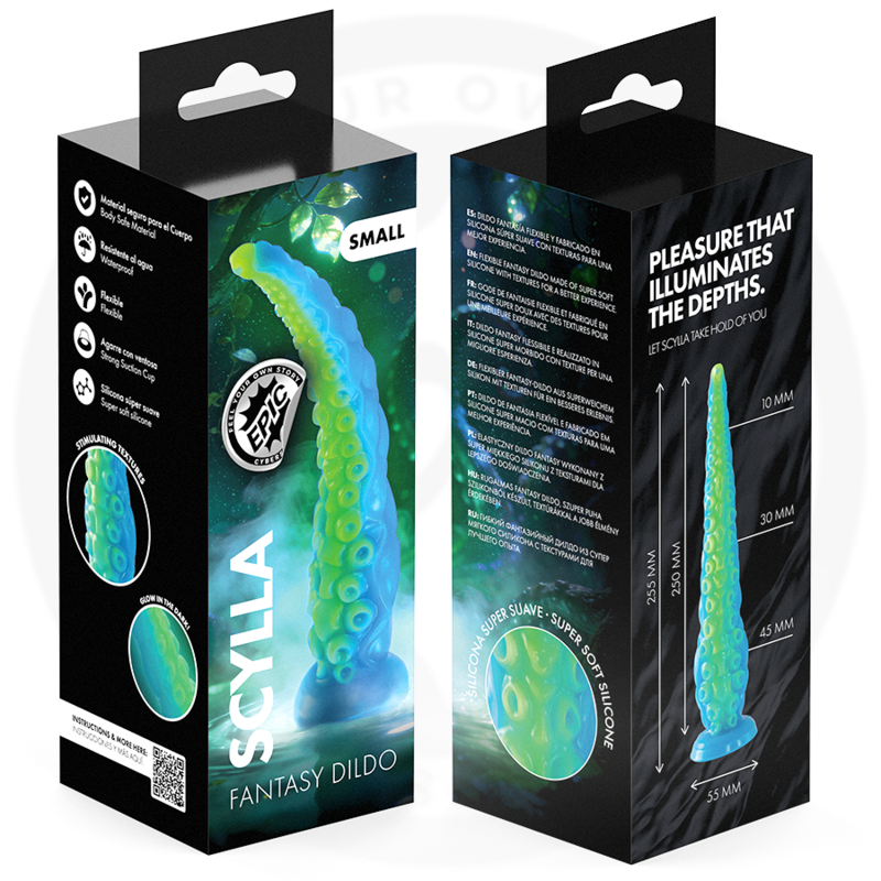 EPIC - SCYLLA DILDO TENTÁCULO FINO FLUORESCENTE TAMAÑO PEQUEÑO