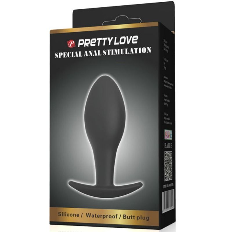 PRETTY LOVE - PLUG ANAL SILICONE ÂNCORA 8.5 CM PRETO