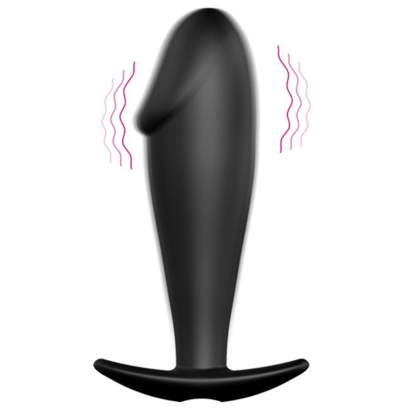 PRETTY LOVE - SILICONE ANAL PLUG PENIS SHAPE WITH 12 VIBRATION MODES BLACK