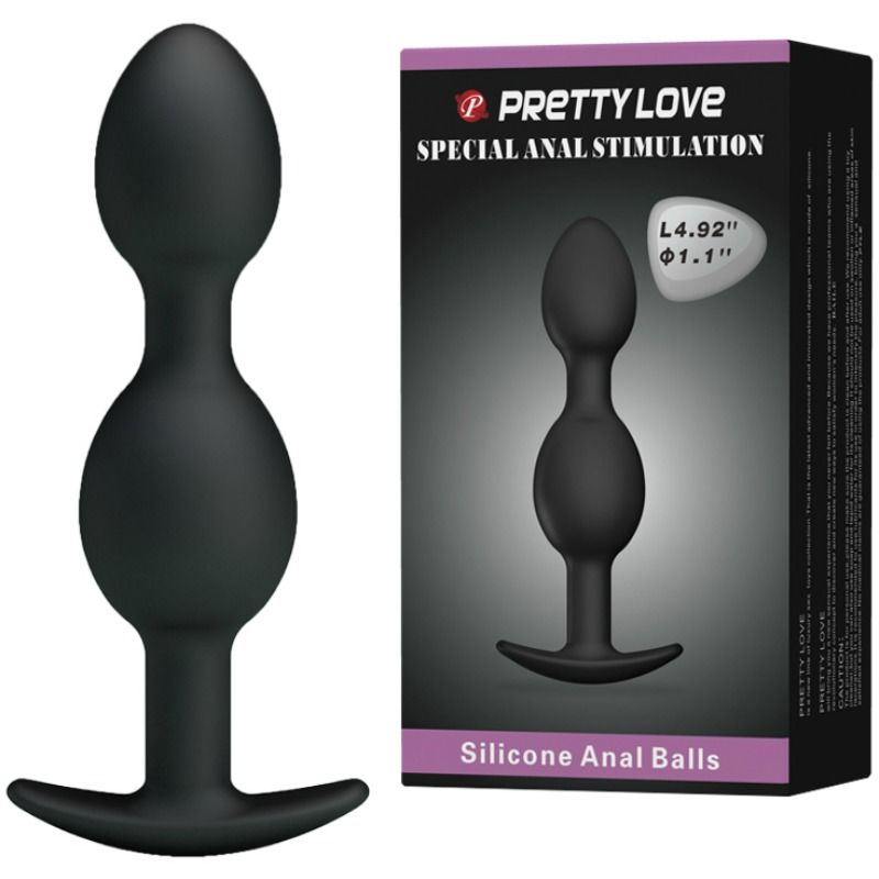 PRETTY LOVE - SILICONE ANAL BEADS 12.5 CM BLACK