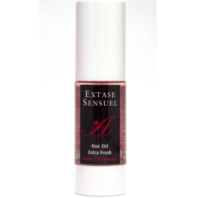 ÊXTASE SENSUAL - ÓLEO DE MASSAGEM EFEITO EXTRA FRESCO MORANGO 30 ML