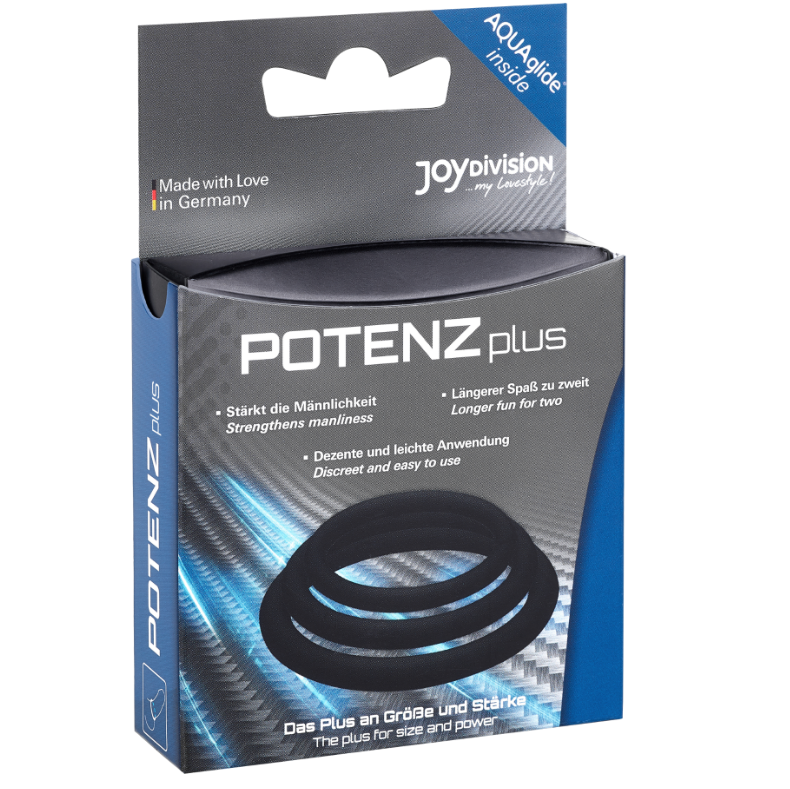 JoyDivision Potenzduo - Plus Pack 3 anells per al penis negre - S, M, L, L