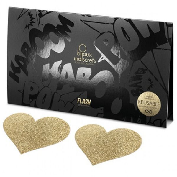 BIJOUX INDISCRETS - PEZONERAS FLASH CORAZÃN DORADO