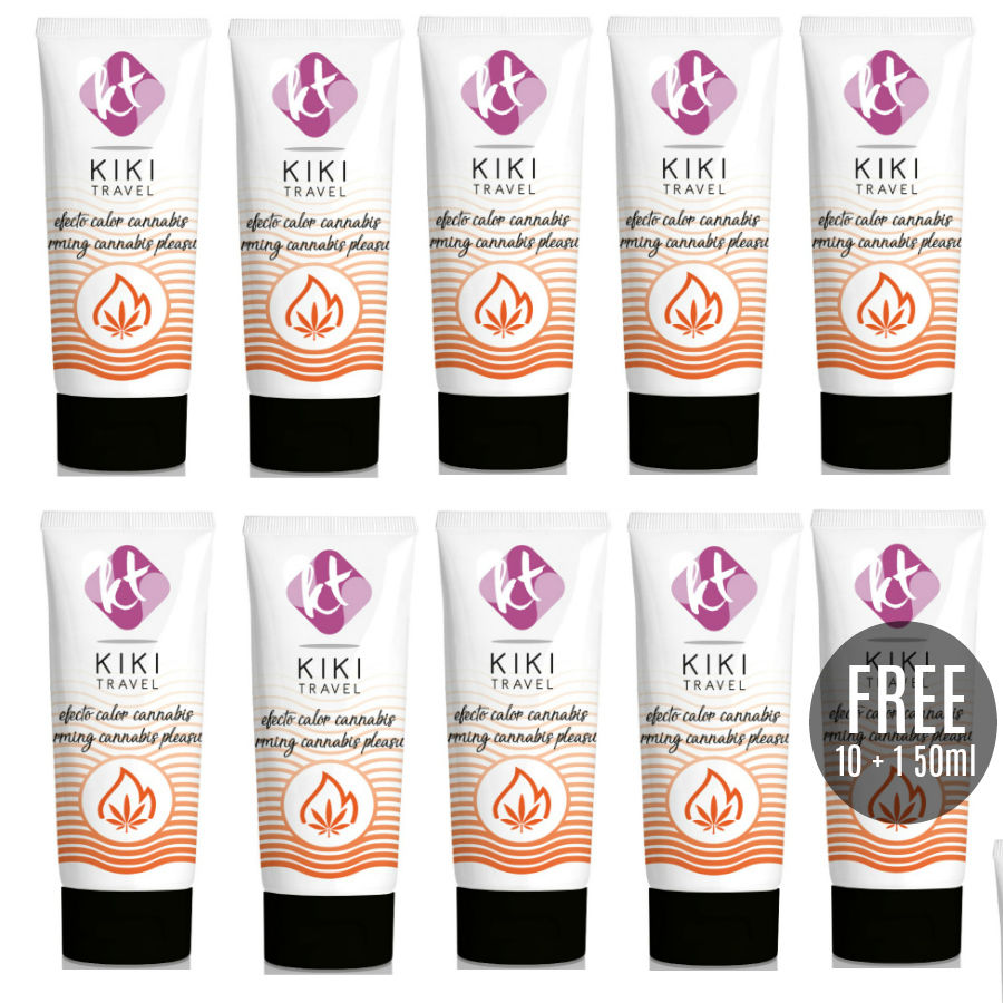KIKÍ TRAVEL - GEL DESLIZANTE SABOR A CANNABIS EFECTO CALOR INTENSO 50ML 10 + 1 GRATIS