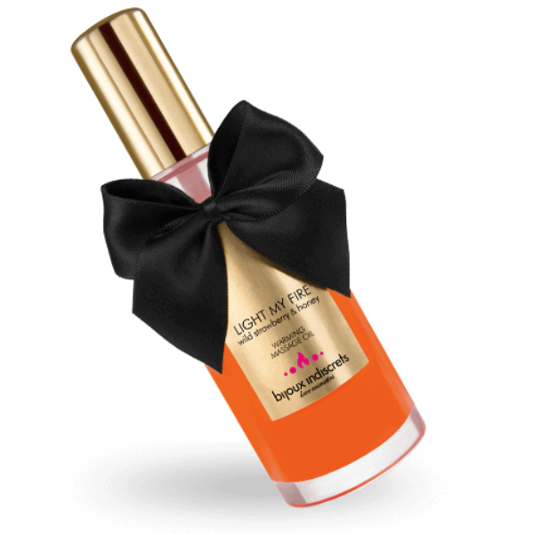 BIJOUX INDISCRETS - ACEITE MASAJE EFECTO CALOR AROMA FRESA