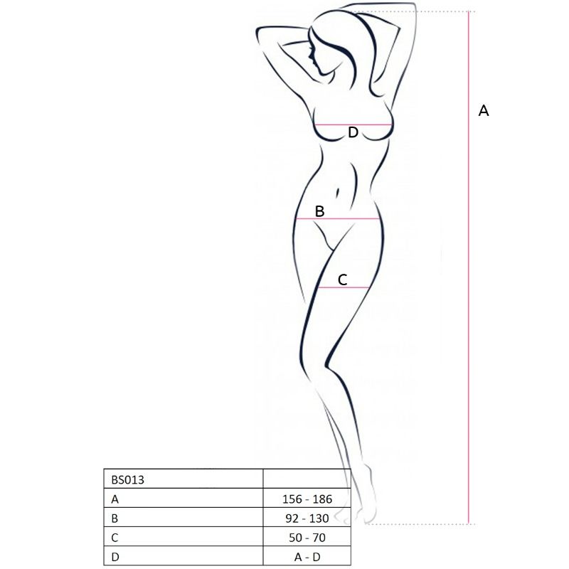 PASSION - WOMAN BS013 BODYSTOCKING BLANCO TALLA ÚNICA