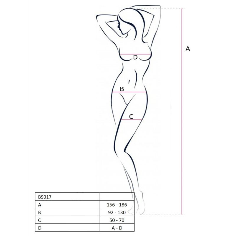 PASSION - WOMAN BS017 BODYSTOCKING BLANCO TALLA ÚNICA