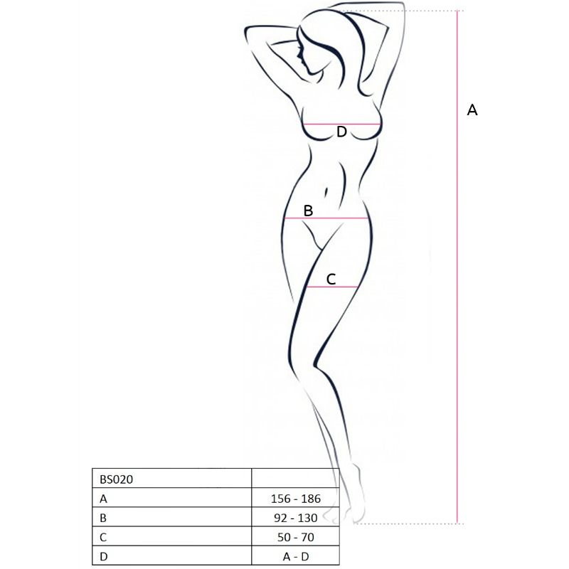 PASSION - WOMAN BS020 BODYSTOCKING NEGRO TALLA ÚNICA