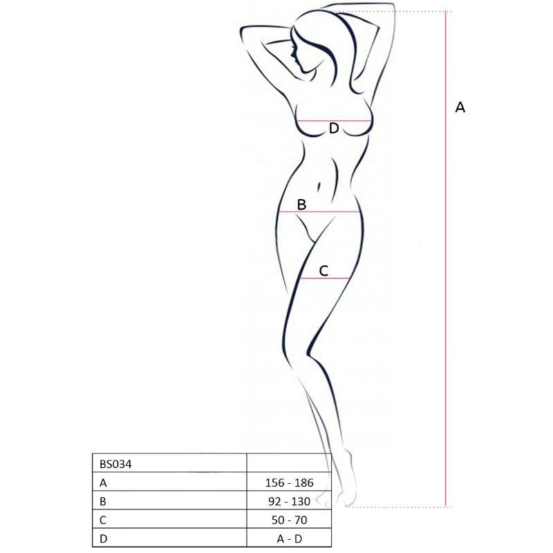 PASSION - WOMAN BS034 BODYSTOCKING WHITE ONE SIZE