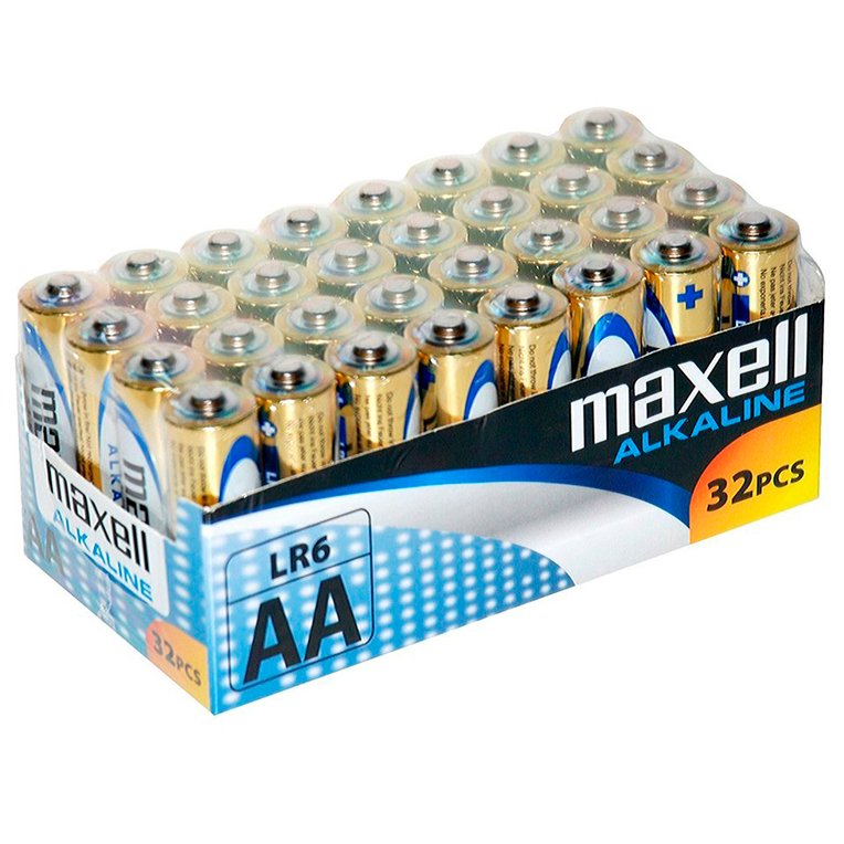 MAXELL - PILA ALCALINA AA LR6 PACK*32 PILAS