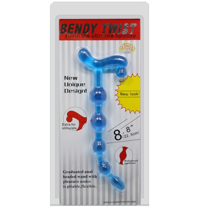 DANCE - BENDY TWIST ANAL BEADS BLUE