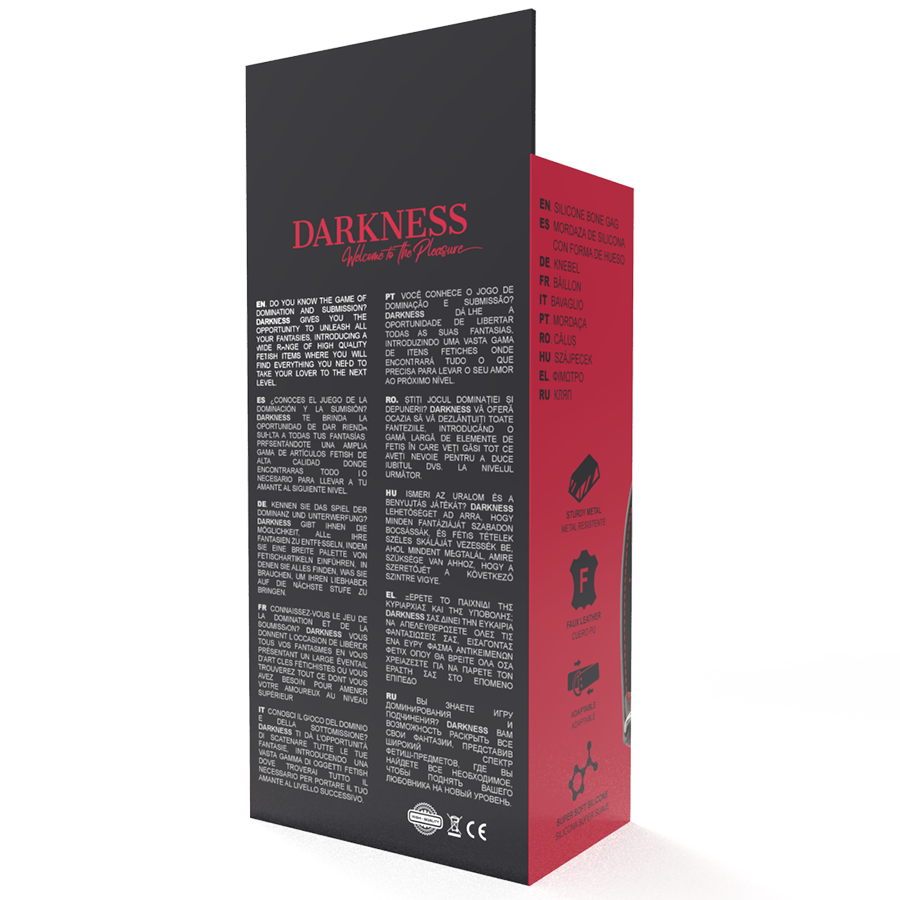 DARKNESS - MORDAZA SILICONA HUESO NEGRO