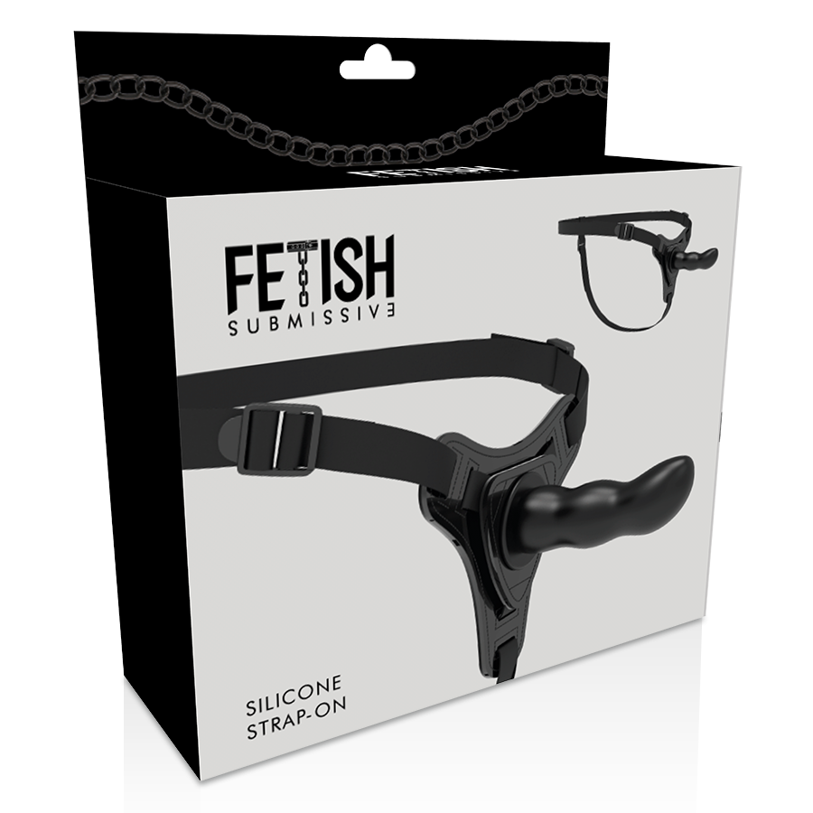 ARNÊS SUBMISSO FETICHE - SILICONE PRETO PONTO G 16 CM