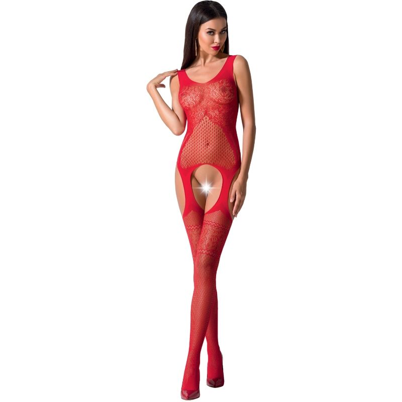 PASSION - WOMAN BS061 BODYSTOCKING RED ONE SIZE