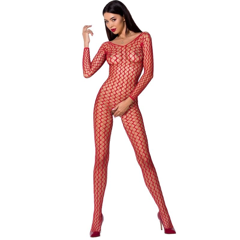 PASSION - WOMAN BS068 BODYSTOCKING RED ONE SIZE