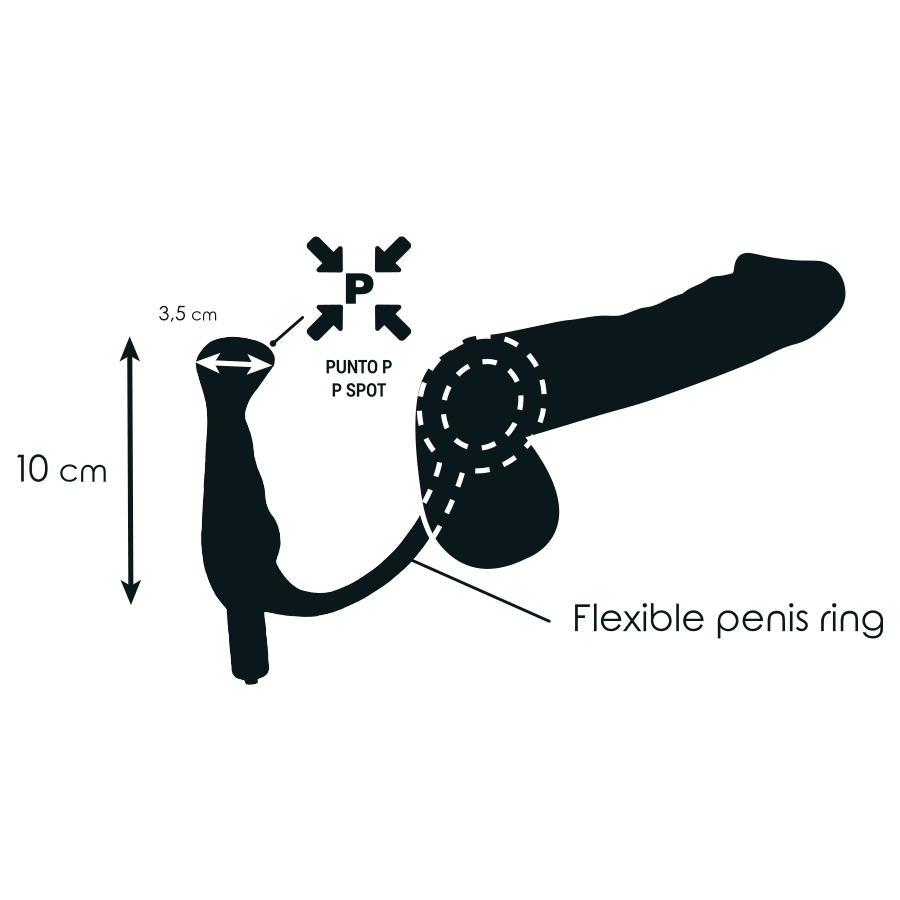 Brinquedos viciados - vibrador preto prostático 10 cm
