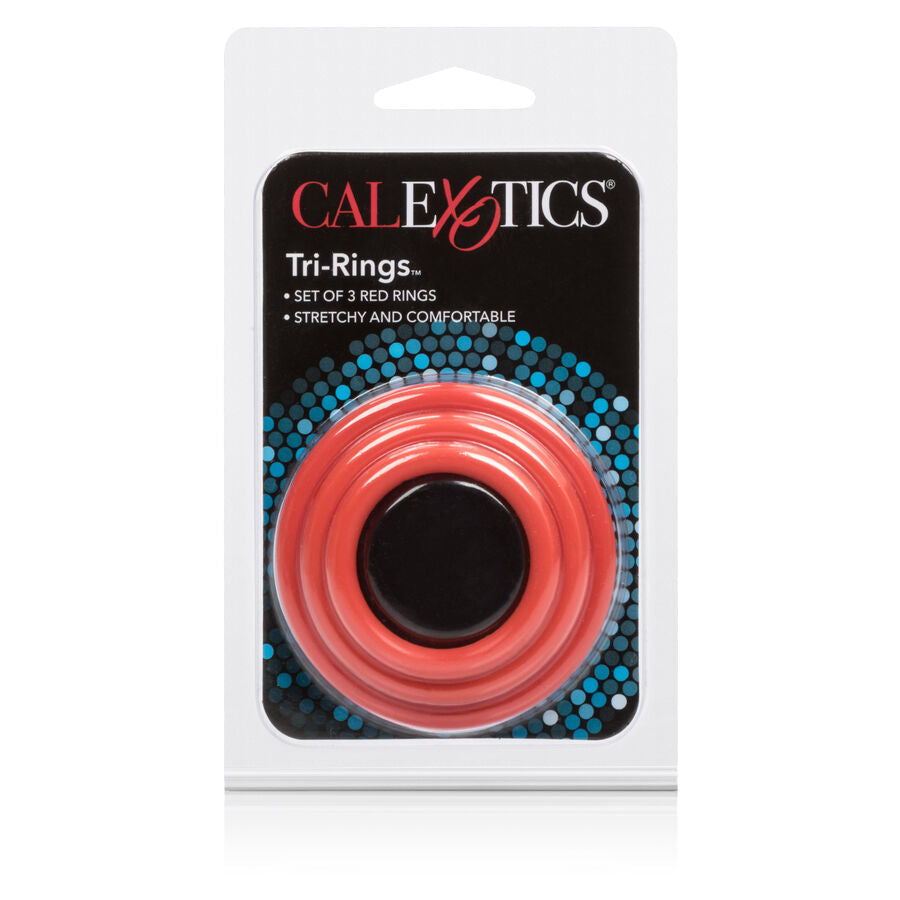 CALEXOTICS - SET OF THREE ERECTION RINGS RED