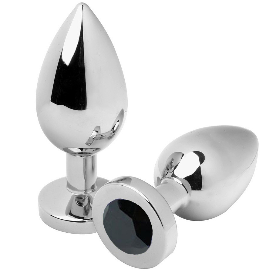 METAL HARD - ANAL PLUG DIAMOND PRETO MÉDIO 7.62CM
