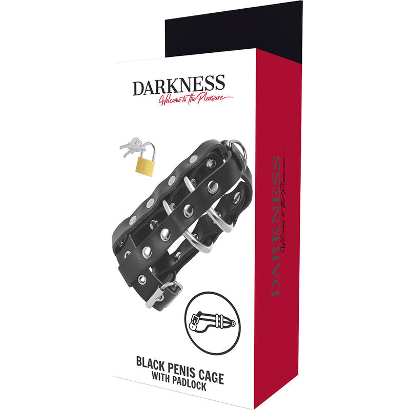 DARKNESS - Cinto de Castidade de Couro com Cadeado