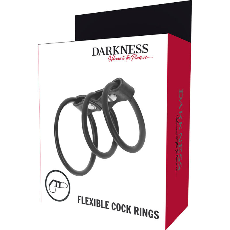 DARKNESS - CONJUNTO DE 3 ANILHAS DE PÉNIS FLEXÍVEIS