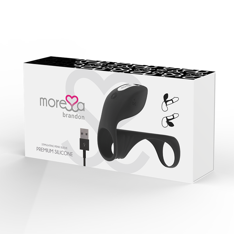 Moressa - Brandon potent anell vibrador amb funda espessint masculina