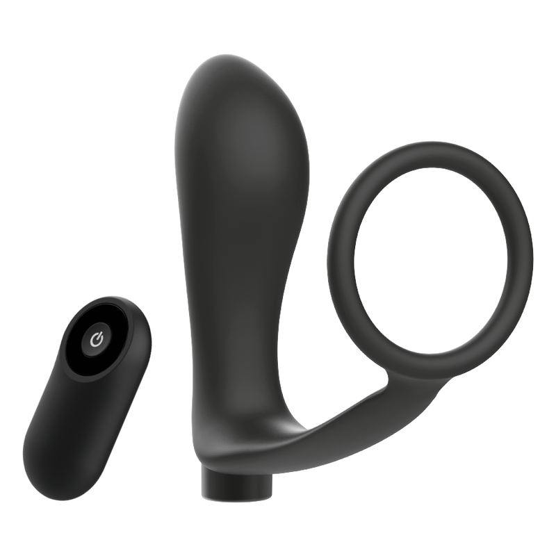 Joguines addictes: anell de penis amb un connector remot anal recarregable