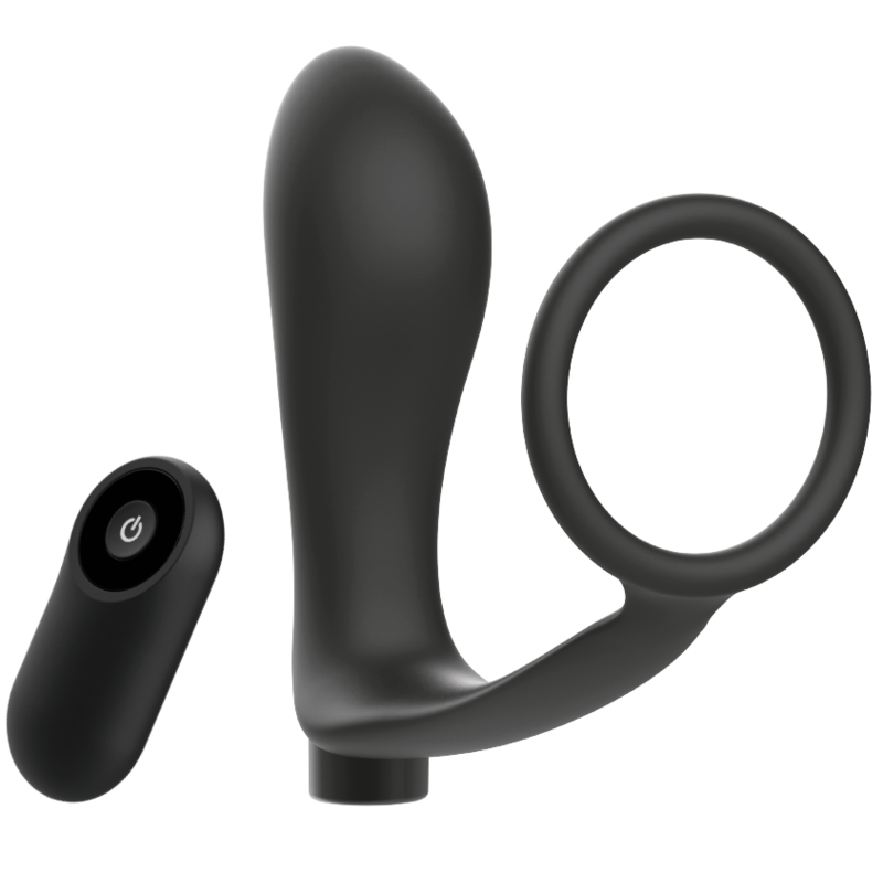 Joguines addictes: anell de penis amb un connector remot anal recarregable