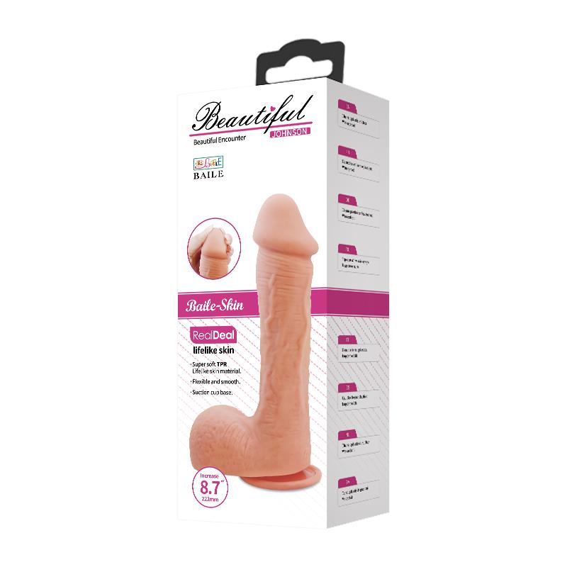 BAILE - JOHNSON DILDO REALISTA CON VENTOSA NATURAL