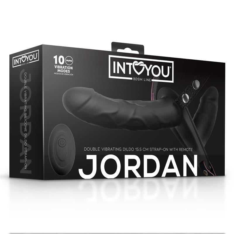 INTOYOU BDSM LINE - JORDAN ARNÉS DILDO DOBLE CON VIBRACIÓN Y CONTROL REMOTO