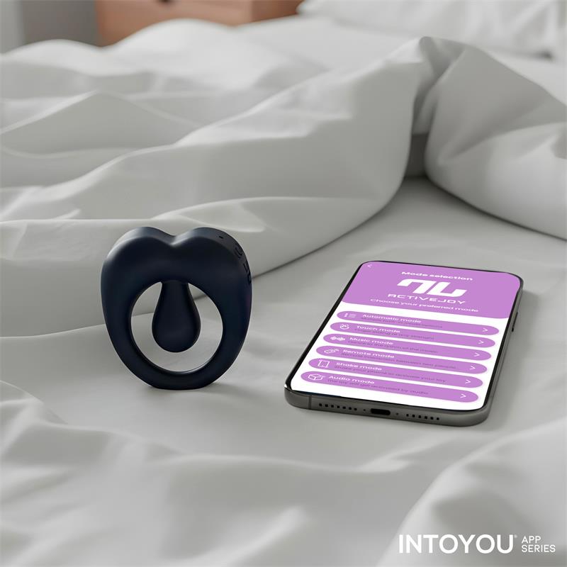 INTOYOU APP SERIES - KENNY ANILLO VIBRADOR CON ESTIMULADOR DE CLÍTORIS Y APP AZUL NOCHE