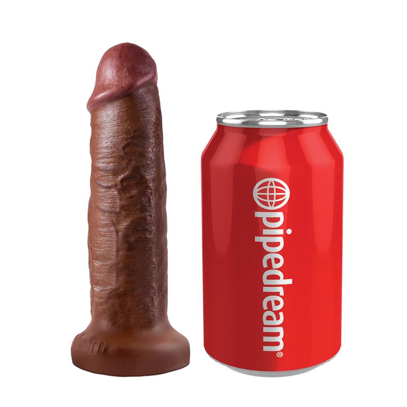 KING COCK - KING COCK MINI BOLA VIBRADORA CON DILDO 7 - COLOR MARRÓN
