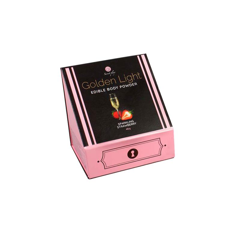 SECRET PLAY - KIT POLVOS 100% COMESTIBLES Y PLUMERO FRESAS CON CAVA