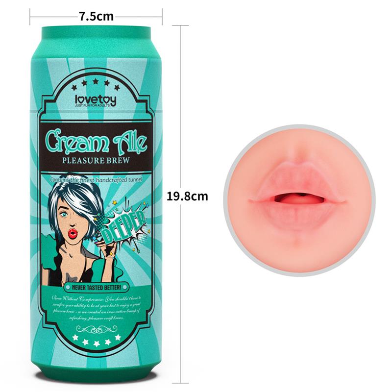 LOVETOY - LATA MASTURBADORA BOCA CREAM ALE