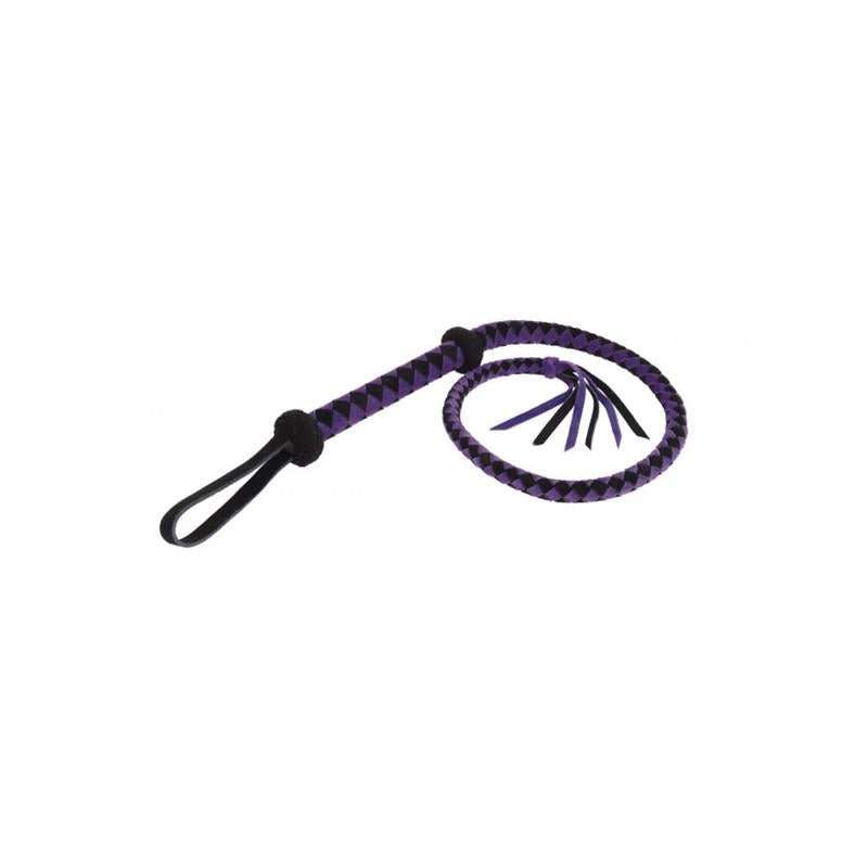 BONDAGE PLAY - LÁTIGO ÁRABE DE CUERO MORADO Y NEGRO 100CM