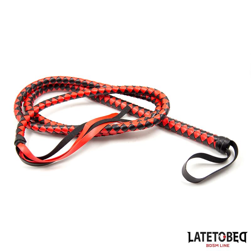 LATETOBED BDSM LINE - LÁTIGO LARGO ROJO Y NEGRO 210CM