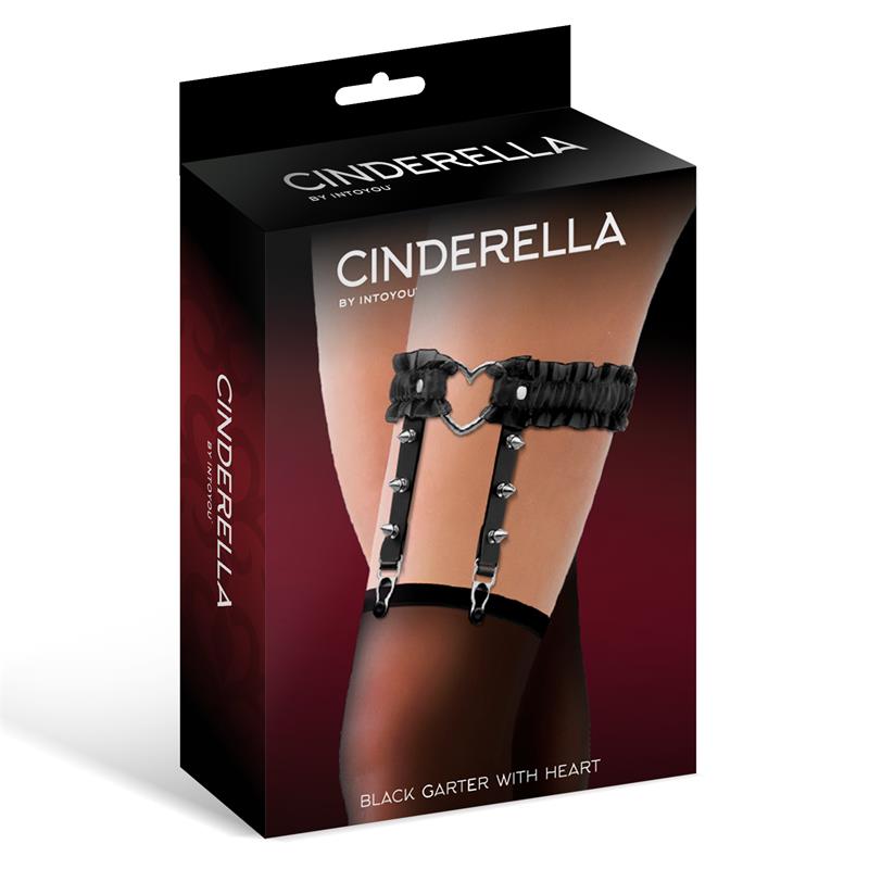 CINDERELLA - LIGA CON VOLANTES Y ARO EN FORMA DE CORAZÓN CUERO VEGANO TALLA ÚNICA