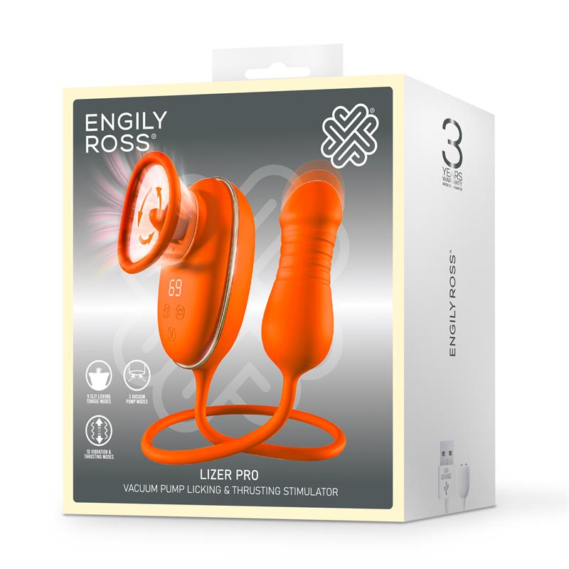 ENGILY ROSS - LIZER PRO ESTIMULADOR CON LENGUA OSCILANTE, BOMBA DE VACIO Y HUEVO CON UP AND DOWN